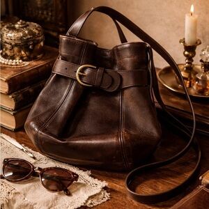 COACH Vintage Belted Soho Crossbody Pouch 4156 Mahogany Brown Leather Turkey